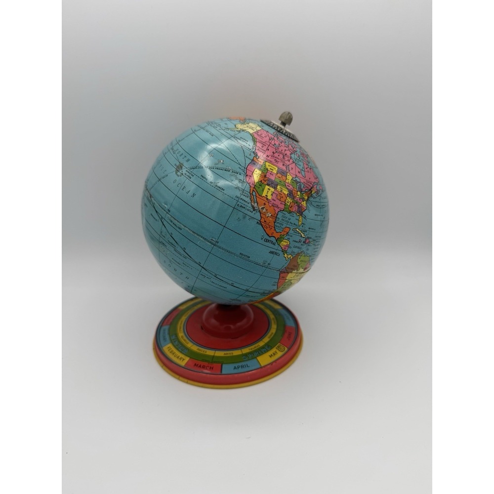 Vintage J. Chein & Co.‎ Metal Lithograph World Globe